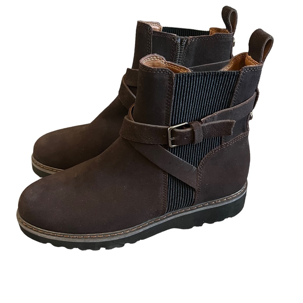 NWOT Donald Pliner Size 6 Buckled Lug Sole Ankle Bootie Brown $268